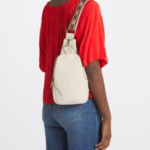MODA LUXE Regina Sling Crossbody Bag, Cream, VGUC